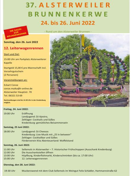 Alsterweiler Brunnenkerwe 2022 Programm NR-Blatt 2022 25 Seite 1