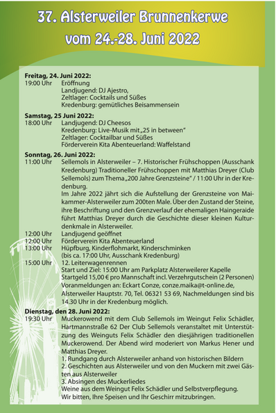 Alsterweiler Brunnenkerwe 2022 Programm NR-Blatt 2022 25 Seite 4