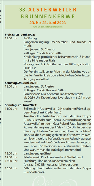 Alsterweiler Brunnenkerwe 2023 Programm NR-Blatt 2023 25 Seite 15
