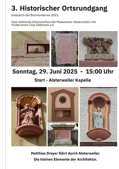 29.06.2025 Architektonischer Ortsrundgang Alsterweiler Brunnenkerwe Plakat
